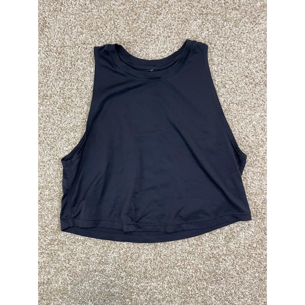 Crop Tank Top Womens Small Train To Be Mesh Breathable Black Athletic